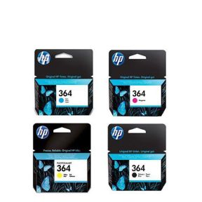 HP 364 Ink Cartridge 1 Set | Black CN680E | Cyan CN681E | Magenta CN682E | Yellow CN683E for HP Deskjet 3070A, 3520, 3522, 3524, Officejet 4620, 4622, Photosmart 5510, 5514, 5515, 5520 All-in-One Printer