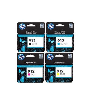 HP 912 Ink Cartridge 1 Set | Black 3YL80AE | Cyan 3YL77AE | Magenta 3YL78AE | Yellow 3YL79AE for HP Officejet Pro 8012, 8014, 8015, 8022, 8023, 8024, 8025, 8013 Printer