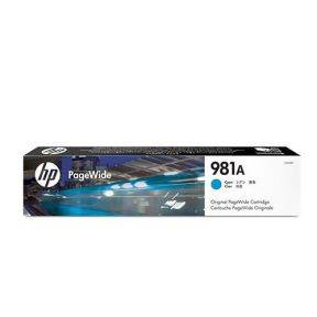 HP 981A Cyan Original  Ink Cartridge  (J3M68A) for HP PageWide Enterprise Color Flow MFP 586z , 586f, 586dn, 556xh, 556dn Printer