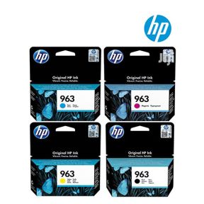 HP 963 Ink Cartridge 1 Set | Black 3JA26AE | Cyan 3JA23AE | Magenta 3JA24AE | Yellow 3JA25AE for HP OfficeJet Pro 9010, 9012,  9013, 9014, 9015, 9016, 9018, 9019, 9020, 9023, 9022, 9025, 9026 Printer