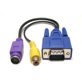 VGA SVGA to RCA S-Video AV OUT Card HD 15 Pin Converter Adapter Cable for TV PC