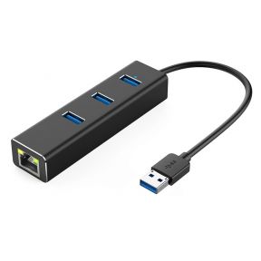 USB 3.0 3 Ports Gigabit Ethernet LAN RJ45 Network Adapter Hub 1000Mbps for PC