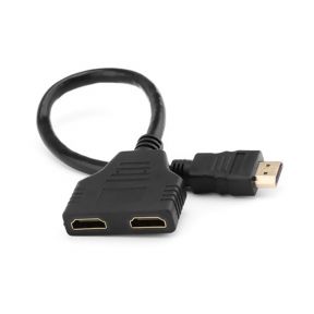 1080P HDMI Port Male to 2 Female 1-in-2 Out Splitter Cable Adapter Converter