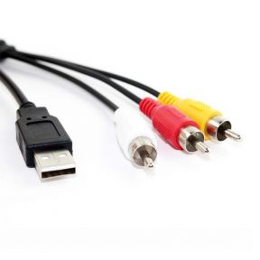 USB A Male to 3 RCA 3RCA Video Audio Data AV TV Adapter Cord Cable