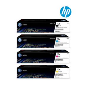 HP 117A 1 Set Original Toner | Black W2070A | Cyan W2071A | Yellow W2072A | Magenta W2073A For HP Color Laser 150a 150nw, MFP 178nw, MFP 179fnw Printers