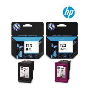 HP 123 1 Set Ink Cartridge | Black F6V17A | Tri-Colour F6V16A For HP DeskJet 2630, 3639, 1110, 2132, 3630, 4520, 5010, 5020, 5030, 2620, 2130   All-in-One Printer