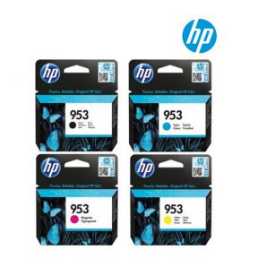 HP 953 Ink Cartridge 1 Set | Black L0S58A | Cyan F6U12A | Magenta F6U13A | Yellow F6U14 For HP Officejet Pro 8702, 7720, 7730, 7740, 8210, 8710, 8715, 8716, 8720, 8725, 8730, 8740 Printer