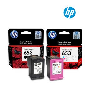 HP 653 Ink Cartridge 1 Set | Black 3YM75AE | Colour 3YM74AE for HP Deskjet Plus 6075, 6475 Printer