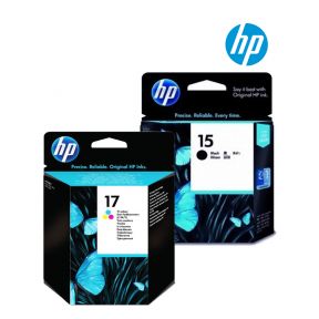 HP 15/17 Ink Cartridge 1 Set | Black C6615DN | Colour C6625A For HP Deskjet 816c, 825c, 840c, 841c, 842c, 843c, 845c, 825Cv Printer