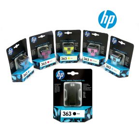 HP 363 Ink Cartridge 1 Set | Black | Cyan | Light Cyan | Magenta | Light Magenta | Yellow for HP DeskJet F2180, F380, F4180, PhotoSmart 2613, 3210, 3310, C4180, C4280, C5180, C5280, C6180, C6280,C7180, C7280, C8180, D6160, D7160, D7260, D7360, D7460, PSC 