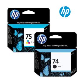 HP 74/75 Ink Cartridge 1 Set | Black CCB335W | Colour CB337WN for HP Photosmart C4599, C4280, C4580, C4480, C5580, C5280, C4385, D5360, Officejet J5780, J6480, Deskjet D4360 Printer