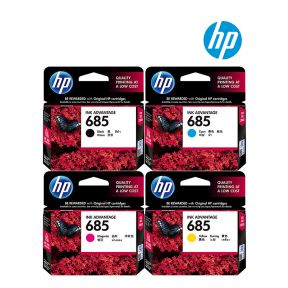 HP 685 Ink Cartridge 1 Set | Black CZ121A | Cyan CZ122A | Magenta Z123A | Yellow Z124A for HP Deskjet Ink Advantage 1015, 4645, 3548e, 4515e, 4518e, 1515, 1518, 2645, 2648 Printer