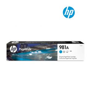 HP 981A Cyan Original  Ink Cartridge  (J3M68A) for HP PageWide Enterprise Color Flow MFP 586z , 586f, 586dn, 556xh, 556dn Printer