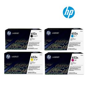 HP 652A/653A 1 Set Toner | Black | Cyan | Yellow | Magenta For HP Color LaserJet Enterprise Flow MFP M680z,  M651dn, M651n, M651xh, MFP M680dn, MFP M680f Printers