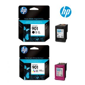 HP 901 Ink Cartridge 1 Set | Black CC653A | Colour CC656A for HP Officejet J4500, 4500, J4680 All-in-One Printer