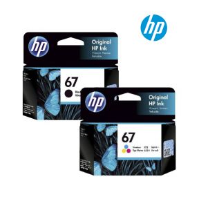 HP 67 Ink Cartridge 1 Set | Black 3YM56AN | Colour 3YM55AN for HP Envy 6020, Pro 6420 Printer