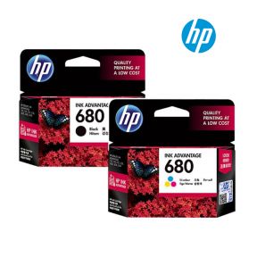HP 680 Ink Cartridge 1 Set | Black F6V27A | Colour F6V26A for HP DeskJet 1110, 1115, 2130, 2135, 3630, 3635, OfficeJet 3830, 4650, ENVY 4520 Printer