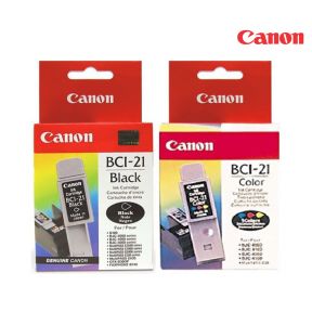 Canon BCI-21 Ink Cartridge 1 Set | Black | Colour For Canon BJC-2000 series, BJC-2100, BJC-4000, BJC-4100, BJC-4200, BJC-4300, BJC-4400, and BJC-4550, MultiPASS C530, MultiPASS C635, MultiPASS C2500, MultiPASS C3000, MultiPASS C5000, and MultiPASS C5500