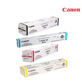 Canon C-EXV47 Toner Cartridge 1 Set | Black | Cyan | Magenta | Yellow For Canon imageRunner Advance C250I, C250IF, C255I, C255IF,  C350I, C350IF, C350P, C351IF,  C355I, C355I, FCC355P, C250I Copiers
