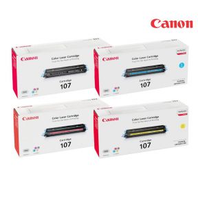 Canon CRG107 Toner Cartridge 1 Set | Black | Cyan | Magenta | Yellow For Canon Laser Shot LBP-5000, LBP-5100 Printers