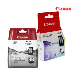 Canon PG-510/CL-511 Ink Cartridge 1 Set | Black | Colour For Canon PIXMA iP2700, iP2702,  MP230, MP240, MP250, MP260, MP270, MP280, MP480, MP490, MP495, MX320, MX330, MX340, MX350,  MX360, MX410, MX420 Printers