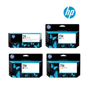 HP 728 Ink Cartridge 1 Set | Matte Black F9J68A | Cyan F9J67A | Magenta F9J66A | Yellow F9J65A