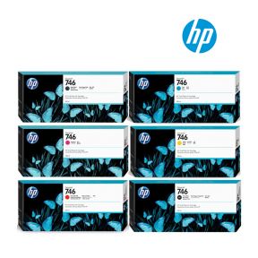 HP 746 300ml Ink Cartridge 1 Set | Matte Black P2V83A | Photo Black P2V82A | Cyan P2V80A | Chromatic Red P2V81A | Magenta P2V78A | Yellow P2V79A for HP DesignJet Z9+ 24-in, Z6 44-in, Z6 24-in, Z9+ 44-in PostScript Printer