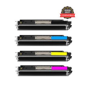 HP 126A 1 Set Compatible Toner | Black CE310A | Cyan CE311A | Yellow CE312A | Magenta CE313A For HP Color LaserJet Pro CP1025, CP1025nw, MFP M175NW, M275 Printers