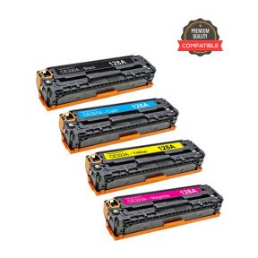 HP 128A 1 Set Compatible Toner | Black CE320A | Cyan CE321A | Yellow CE322A | Magenta CE323A For Color LaserJet CM1415, CM1415fnw, CP1525, CP1525nw Printers