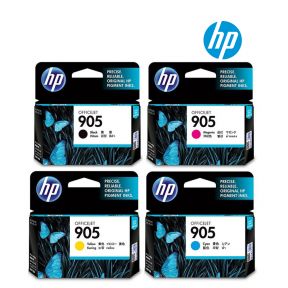 HP 905 Ink Cartridge 1 Set | Black T6M01A | Cyan T6L89A | Magenta T6L93A | Yellow T6L97A for HP OfficeJet 6950, Pro 6960, Pro 6970 All-in-One Printer