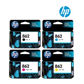 HP 862 Ink Cartridge 1 Set | Black N676Z | Cyan CN677Z | Magenta CN678Z | Yellow CN679Z for HP Photosmart D5400/D7500, B109/B110, C5380, C6300, C410, C510, B209/B210, C309/C310, B8550/B8850 Printer 