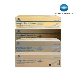 Konica Minolta MC1600 Toner Cartridge 1 Set | Black | Colour| For konica Minolta Magicolor 1600W, 1650EN, 1680MF, 1690MF Printers