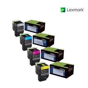 Lexmark 70C1HK0-Black|70C1HC0-Cyan|70C1HM0-Magenta|70C1HY0-Yellow High Yield Toner Cartridge Set For Lexmark CS310dn, Lexmark CS310n, Lexmark CS410dn, Lexmark CS410dtn, Lexmark CS410n ,Lexmark CS510de, Lexmark CS510dte Printers