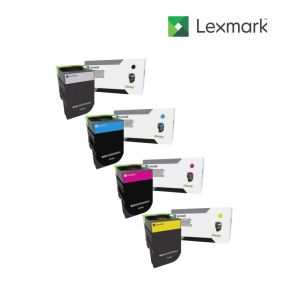 Lexmark 80C0S10-Black|80C0S20-Cyan|80C0S40-Yellow|80C0S30-Magenta 1 Set Standard Toner Cartridge For Lexmark CX310dn, Lexmark CX310n, Lexmark CX410dte, Lexmark CX510de, Lexmark CX510dhe, Lexmark CX510dthe