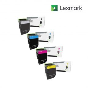 Lexmark 80C0X10-Black|80C0X20-Cyan|80C0X40-Yellow|80C0X30-Magenta 1 Set Standard Toner Cartridge For Lexmark CX510de, Lexmark CX510dhe, Lexmark CX510dthe