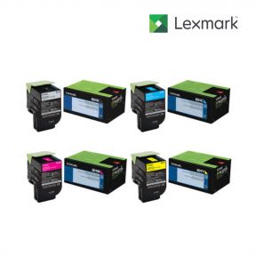 Lexmark 80C10K0-Black|80C10C0-Cyan|80C10Y0-Yellow|80C10M0-Magenta 1 Set Standard Toner Cartridge For Lexmark CX310dn, Lexmark CX310n, Lexmark CX410de, Lexmark CX410dte, Lexmark CX410e, Lexmark CX510de, Lexmark CX510dhe, Lexmark CX510dthe