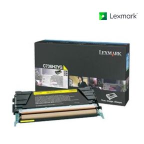 Lexmark C736H2YG Yellow Toner Cartridge For Lexmark C736dn, Lexmark C736dtn, Lexmark C736N, Lexmark X736de, Lexmark X736de MFP, Lexmark X738de, Lexmark X738de MFP, Lexmark X738dte