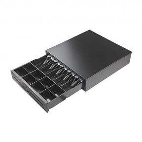 Electronic Metal Cash Drawer GS-405A For POS with Coin Tray, 5 Bill / 8 Coin (Black) 