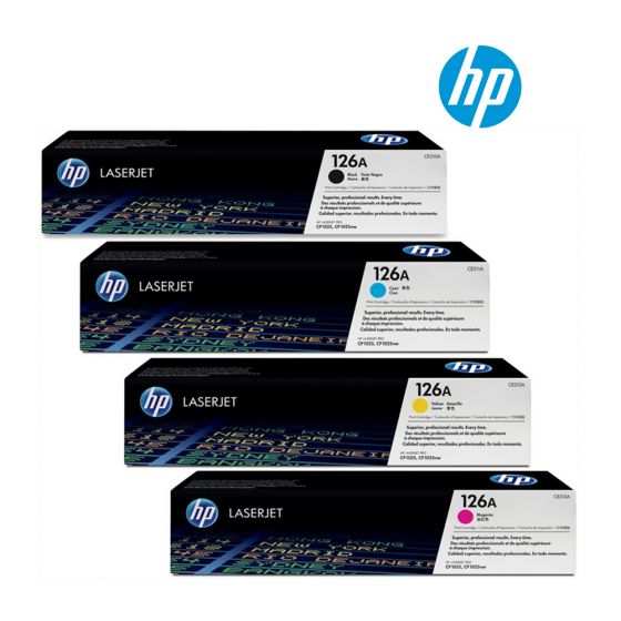 HP 126A 1 Set Original Toner | Black CE310A | Cyan CE311A | Yellow CE312A | Magenta CE313A For HP Color LaserJet Pro CP1025, CP1025nw, MFP M175NW, M275 Printers
