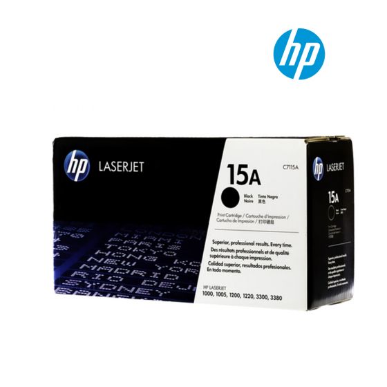 HP 15A (C7115A) Black Original Laserjet Toner Cartridge For HP LaserJet 1000, 1000W, 1005W, 1200, 1200N, 1200SE, 1220, 1220SE, 3300, 3300MFP, 3300SEMFP, 3310MFP, 3320MFP,  3320N, 3320NMFP, 3330MFP, 3380 Printers
