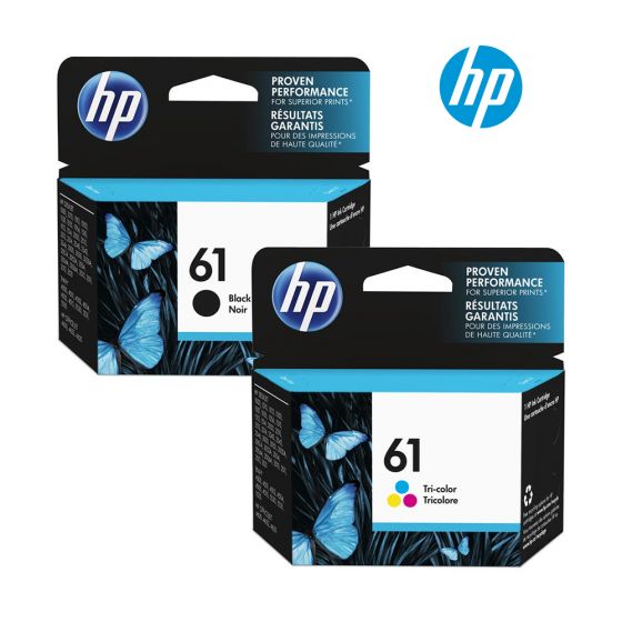HP 61 Ink Cartridge 1 Set | Black CH561W | Colour CH562W for HP Deskjet 1000, 1050, 2000, 2050, 3000, 3050, 2010, 2060 Printer Series