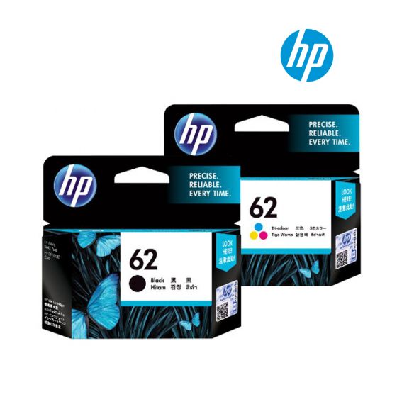 HP 62 Ink Cartridge 1 Set | Black C2P04AE | Colour C2P06AE For HP ENVY 5640, 7640, 7640 Printer