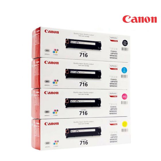 Canon 716 Toner Cartridge 1 Set | Black | Cyan | Magenta | Yellow For Canon LBP-5050, 5050N, 8030Cn, 8040Cn, 8050Cn, 8080Cw Printers