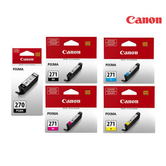Canon CLI-271/PGI-270 Ink Cartridge 1 Set | Black | Colour| For PIXMA MG5720, MG5721, MG5722, MG6820, MG6821, MG6822, MG7700, MG7720, TS5020, TS6020, TS8020, TS9020 Printers