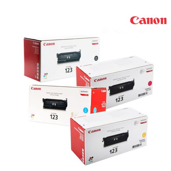 Canon CRG-123 Toner Cartridge 1 Set | Black | Cyan | Magenta | Yellow For Canon LBP-7010c, 7016c, 7018c Laser Printers