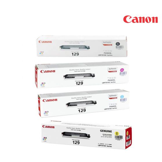 Canon CRG129 Toner Cartridge 1 Set | Black | Cyan | Magenta | Yellow For Canon LBP-7010c, 7016c, 7018c, Laser Printers