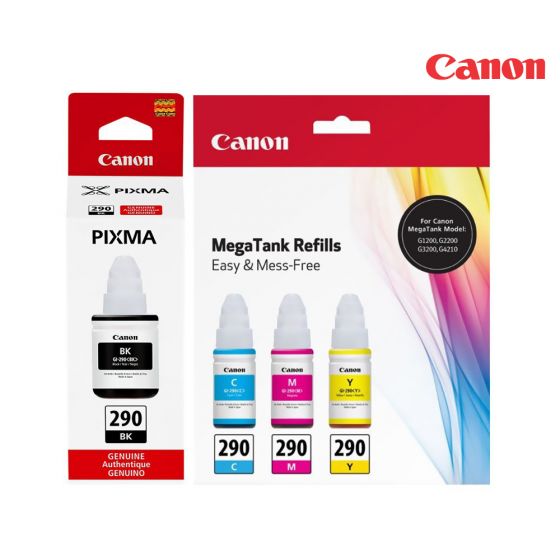 Canon GI-290 Ink Cartridge 1 Set | Black | Colour For Canon Pixma G1200, G2200, G3200, G4200, G4210 Printers