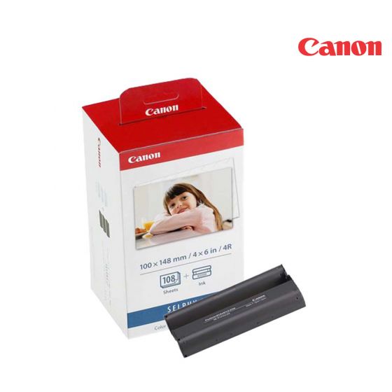 CANON KP-108IN Ink Cartridge For Canon CP-10, 100, 200, 220, 300, 330; SELPHY CP1000, CP1200, CP1200 Battery Pack Bundle, CP1200 Card Print Kit, CP1200 Printing Kit, CP1300, CP330, CP400, CP500, CP510, CP520, CP530, CP600, CP710, CP720, CP730, CP740, CP75