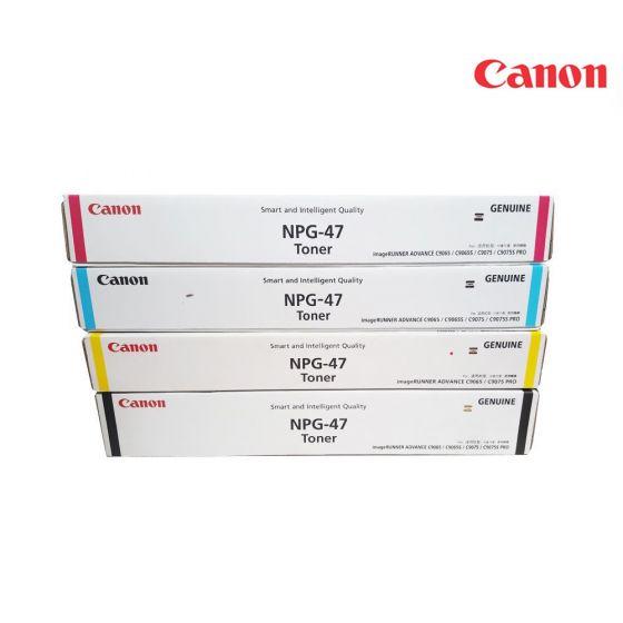 Canon NPG-47 Toner Cartridge 1 Set | Black | Cyan | Magenta | Yellow For CANON imageRUNNER C9060, 9065, 9070,9075 Copiers