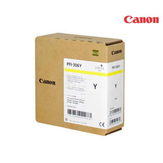 CANON PFI-306Y Yellow Ink Cartridge For imagePROGRAF iPF8300, iPF8300S, iPF8400S, Graphic Arts Printers